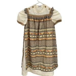 Harrods Dress Neutral Earth Tones Floral Girls Size 7